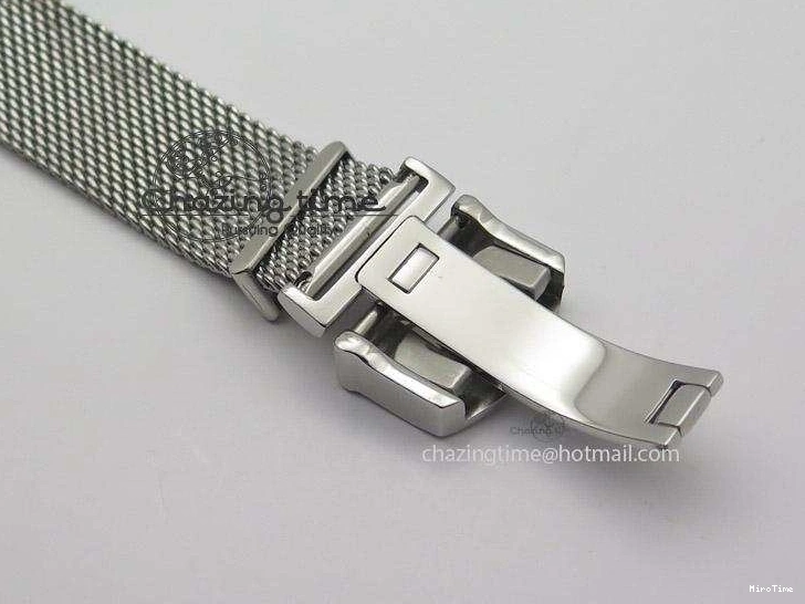 MIROTIME 0116 Portofino SCHAFFHAUSEN SS MKF 1:1 Best Edition White Dial On Mesh Bracelet A TravelReady 7341